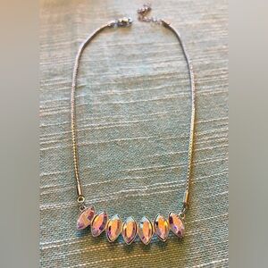 TOUCHSTONE CRYSTAL  Marquis Necklace
15-18 inches adjustable  EUC